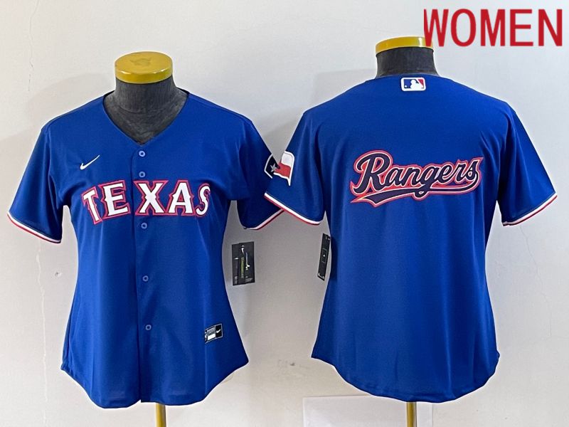 Women Texas Rangers Blank Blue Game Nike 2023 MLB Jersey style 4